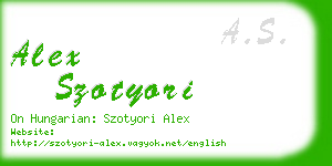 alex szotyori business card